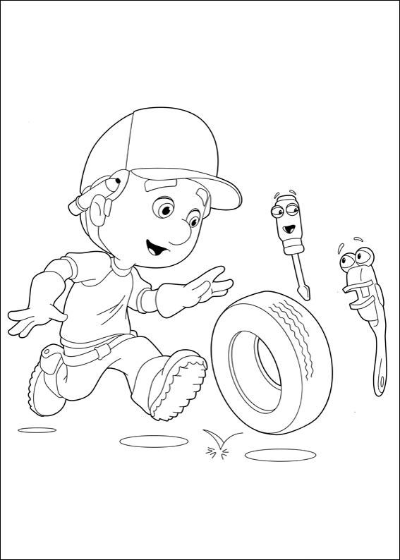 coloriage manny demonte une roue
